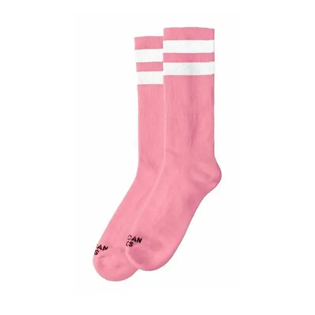 Amerikkalaiset sukat Mid High Bubblegum Double Valkoinen raidallinen Edullinen Hinta