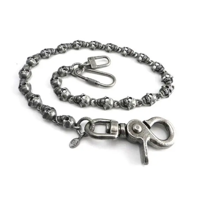 Alennettu Hinta Amigaz Flat Skull Pewter lompakko ketju 16 "