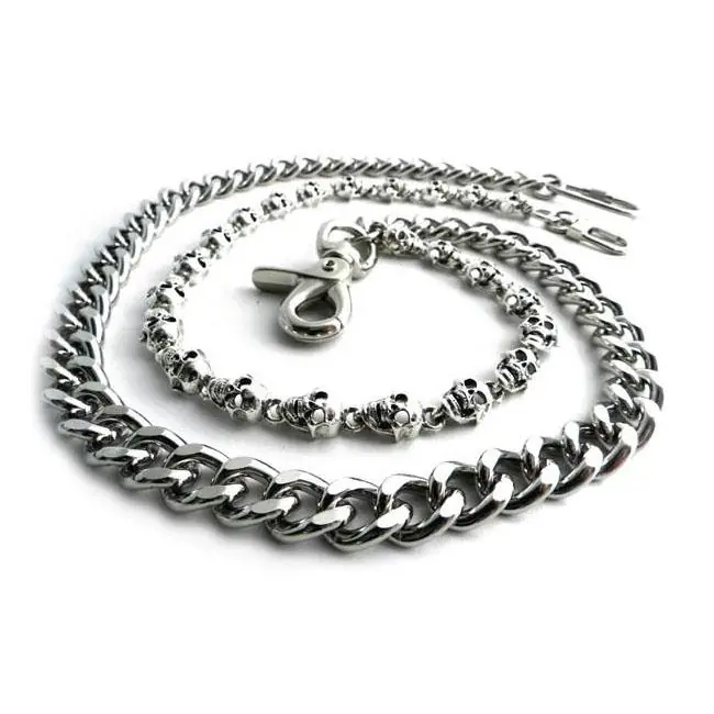 Viimeinen Mahdollisuus Amigaz Pewter Pewter Skull Cut Leash lompakko ketju