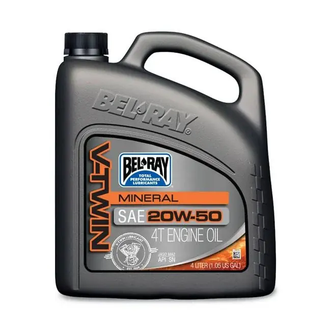 Alkuperäinen Bel-Ray V-Twin Moottoriöljy Mineral 20W-50 4L