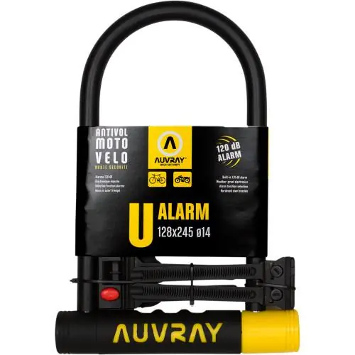 Uusi Malli Auvray U-lukko hälytyksellä 12.8x24.5cm