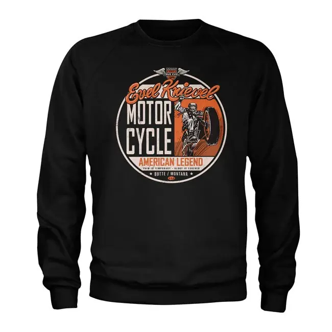 Evel Knievel American Legend pusero Musta Uusi Kokoelma