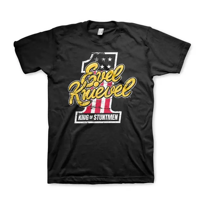 Alennettu Hinta Evel Knievel King Of Stuntmen T-paita Musta