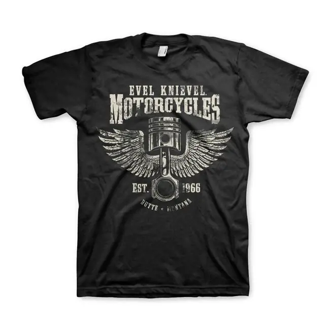 Evel Knievel Moottoripyörät T-paita Musta Uusi Kokoelma