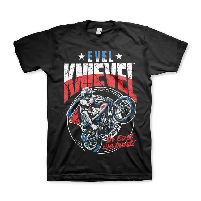 Evel Knievel Wheelie T-paita Uutuus