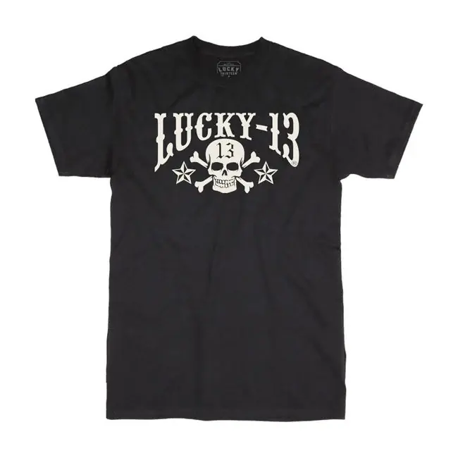 Lucky 13 Skull Stars t-paita Musta Edullinen Hinta