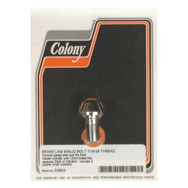 Colony Banjo Bolt Allen kromi Tukkuhinta
