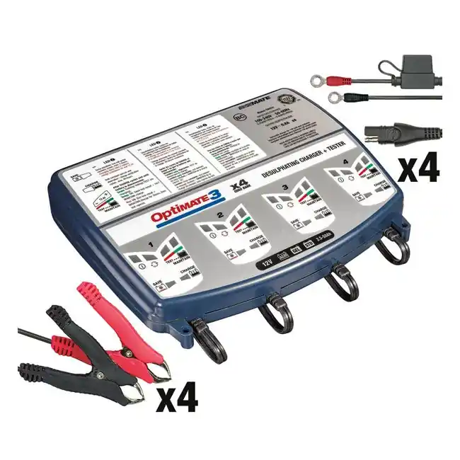 Halpa TecMate Optimate 3 X 4-pankkinen 12V-akkulaturi