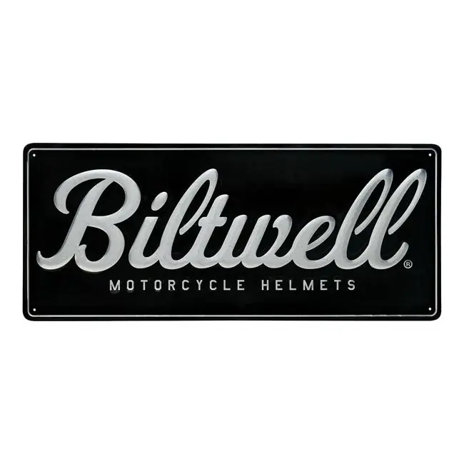 Biltwell Script Shop Sign Musta/Alumiini Pakollinen (Must-Have)