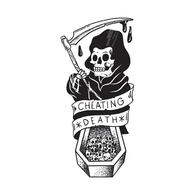 Alkuperäinen Down-N-Out huijaaminen Death Reaper tarra