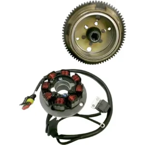 Staattori, magneetto, laturin staattori magneetolla, 8 kelaa, 4 johtoa, Minarelli AM6 / 1E40MB 50 2T LC Sertifioitu