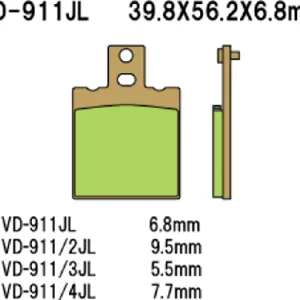 Tehdashinta Vesrah Sintered Metal VD-911JL -jarrupalat