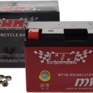 Alkuperäinen WM Motor WT7B-BS (YT7B-BS) geeliakku 12V 6.5Ah 150x65x93mm 85CCA