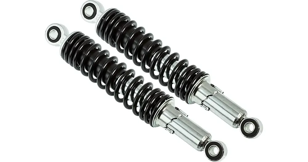 Takaiskunvaimentimet 312mm, holkit 12mm, säädettävät, musta-kromi Romet ZK Poisto