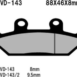 Alennettu Hinta Vesrah Organic VD-143/2 jarrupalat