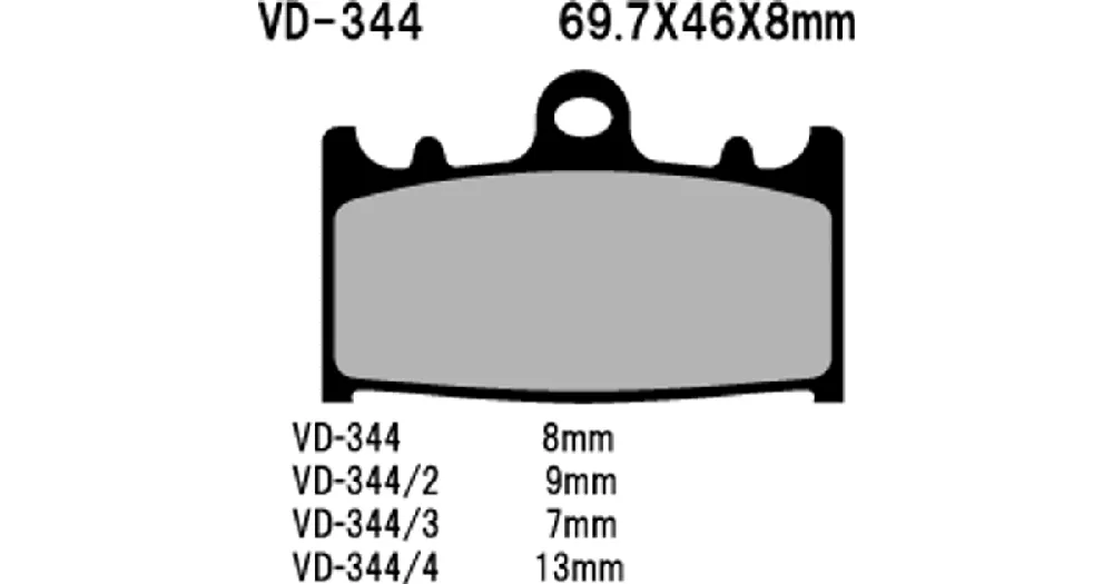 Suoraan Valmistajalta Vesrah Organic VD-344/2 -jarrupalat