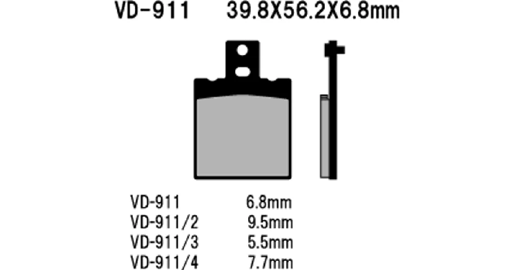 Vesrah Organic VD-911/2 -jarrupalat Korkea Laatu