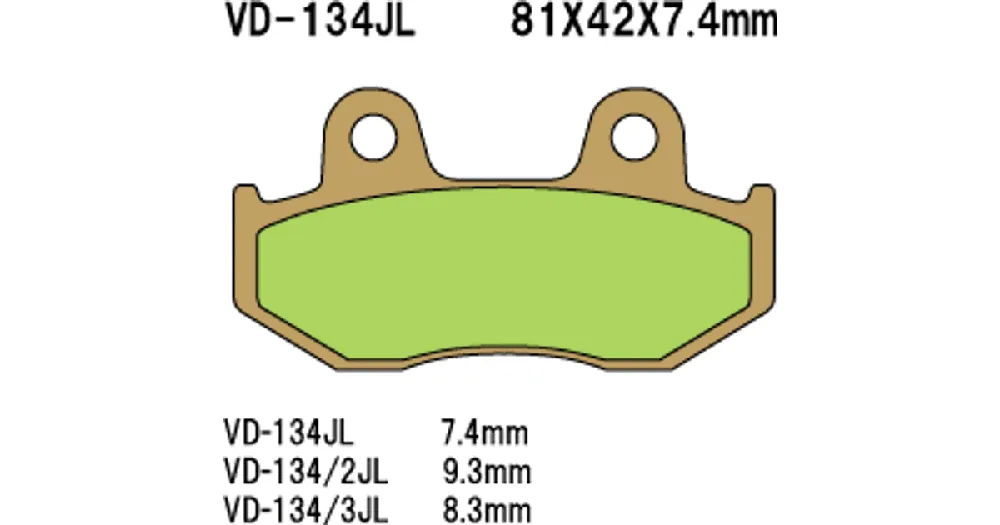 Heti Saatavilla Vesrah Sintered Metal VD-134JL -jarrupalat