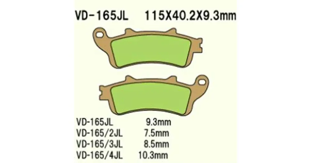 Vesrah Sintered Metal VD-165JL -jarrupalat Ilmainen Palautus