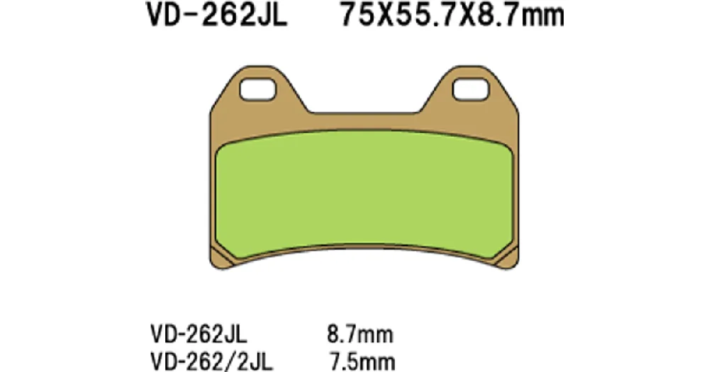 Älä Missaa Vesrah Sintered Metal VD-262JL -jarrupalat