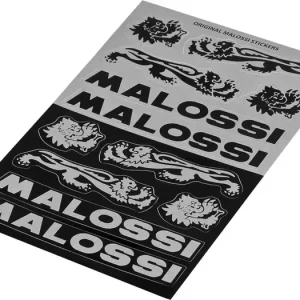 Malossi Mini V2 -tarrat, musta/hopea, sarja 110x168mm Vain Tänään