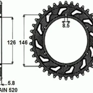 Ajankohtainen Takaratas SUNSTAR ALUMIININEN SUNR5-3577 50 hammasta