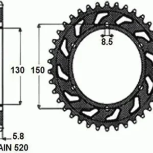 Alennettu Takaratas SUNSTAR ALUMIININEN SUNR5-3592 52 hammasta