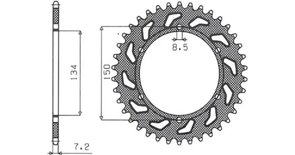 Takaratas 428 48 hammasta, Sunstar 2622 (JTR463), terästä, musta Tarjous
