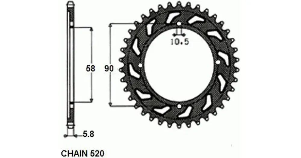 Älä Missaa Takaratas SUNSTAR TERÄS SUNR1-3079 39 hammasta
