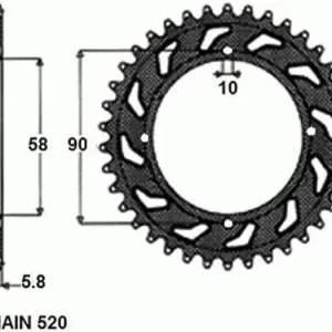 Edullinen Hinta SUNSTAR TERÄKSESTÄ VALMISTETTU TAKARATAS SUNR1-3082, 41 hammasta