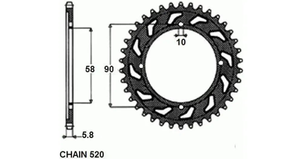Edullinen Hinta SUNSTAR TERÄKSESTÄ VALMISTETTU TAKARATAS SUNR1-3082, 41 hammasta