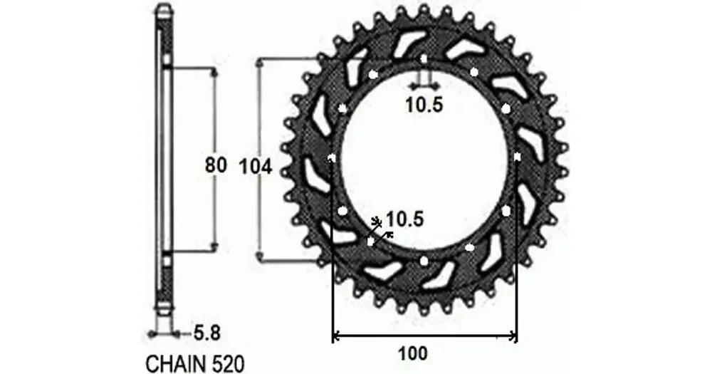 Takaratas SUNSTAR TERÄS SUNR1-3356 43 hammasta Lähetetään Heti