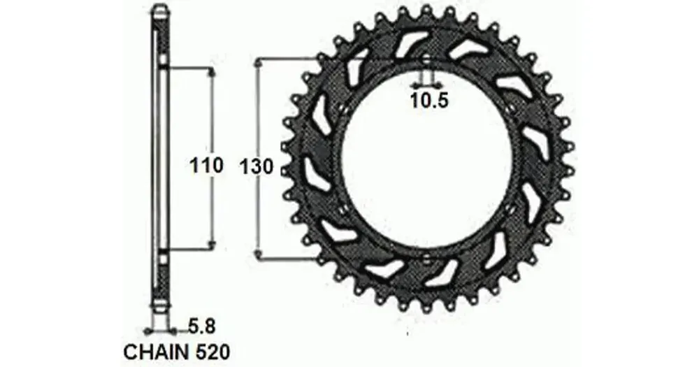 Tarjoushinta Takaratas SUNSTAR TERÄS SUNR1-3471 38 hammasta