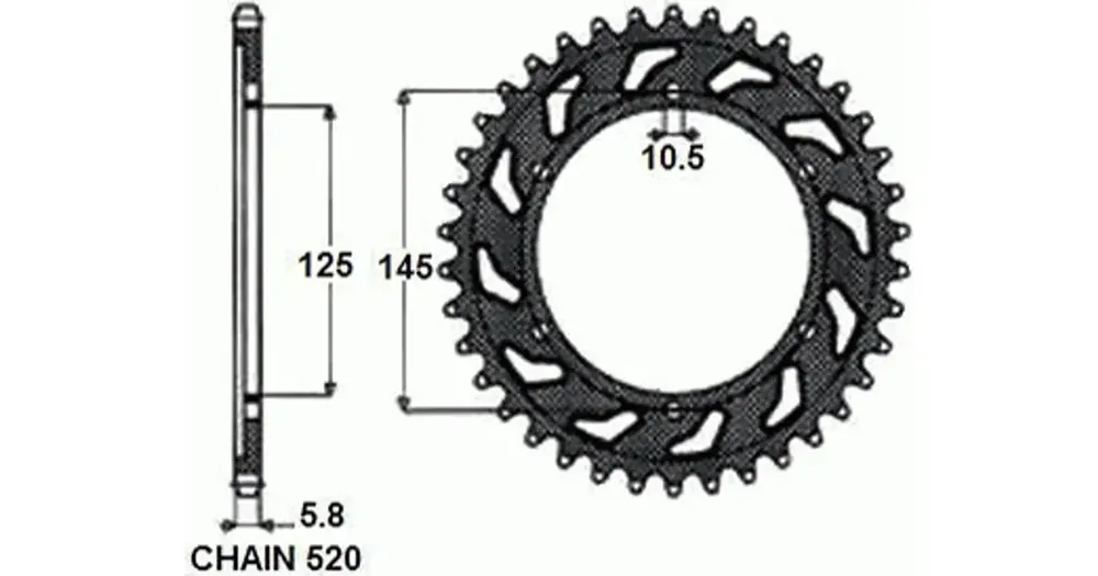 SUNSTAR TERÄKSEINEN TAKARATAS SUNR1-3541 45 hammasta Tehdashinta