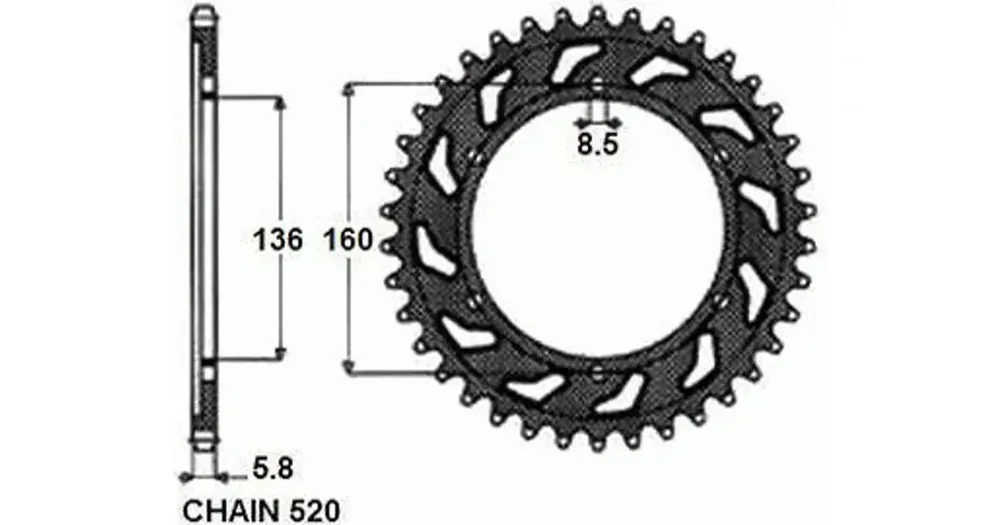 Korkea Laatu SUNSTAR TERÄS takaratas SUNR1-3637, 47 hammasta