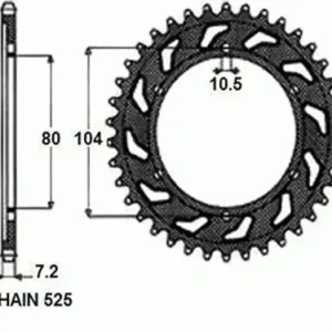 Alkuperäinen Takaratas SUNSTAR TERÄS SUNR1-4347 43 hammasta