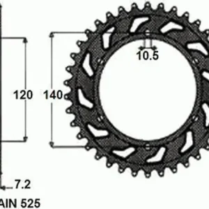 Ajankohtainen Takaratas SUNSTAR TERÄS SUNR1-4523 47 hammasta