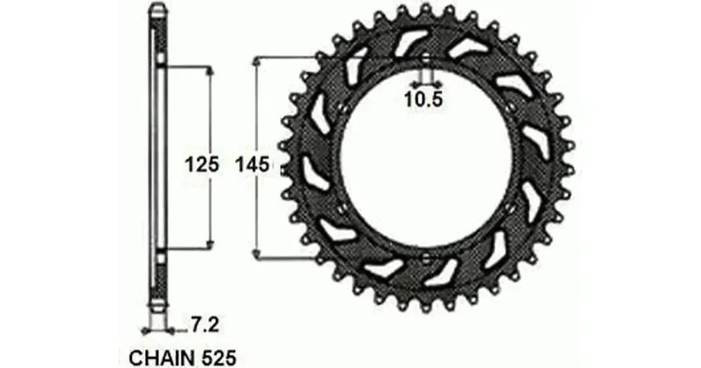SUNSTAR TERÄKSESTÄ VALMISTETTU TAKARATAS SUNR1-4544, 43 hammasta Turvallinen Maksu