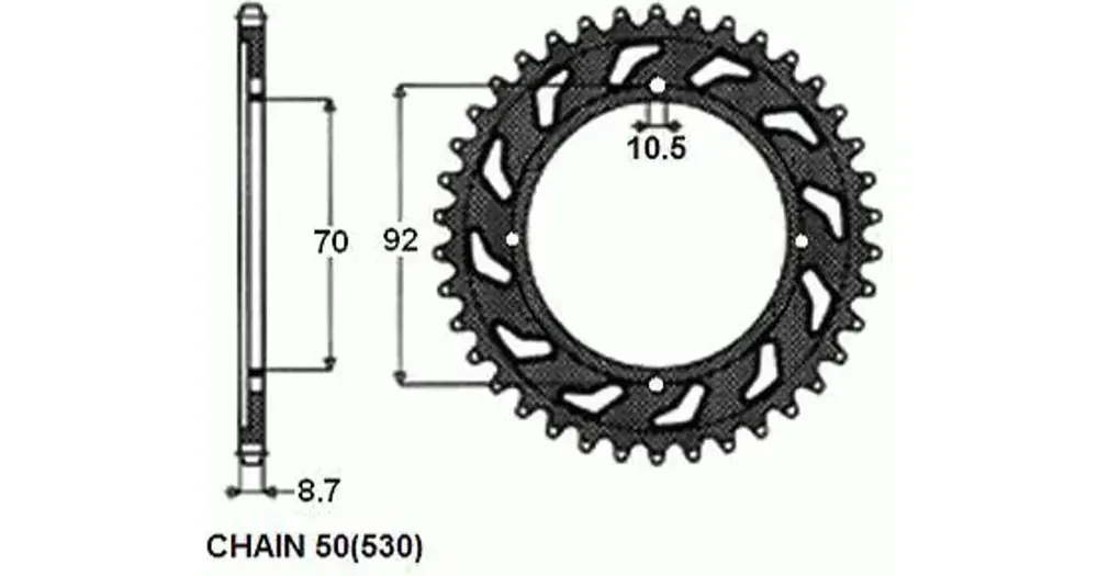 Turvallinen Maksu Takaratas SUNSTAR TERÄS SUNR1-5166 45 hammasta