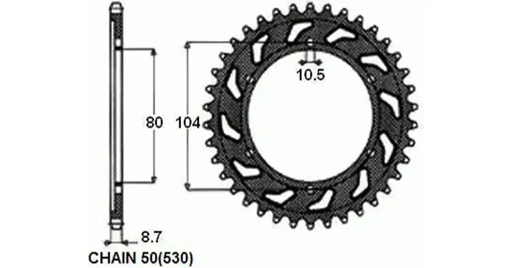 SUNSTAR TERÄKSESTÄ VALMISTETTU TAKARATAS SUNR1-5353, 47 hammasta Tarjous