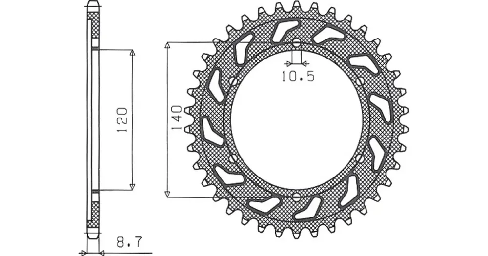 Takaratas 530 40 hammasta Sunstar SUNR1-5526 (JTR499) Turvallinen Maksu