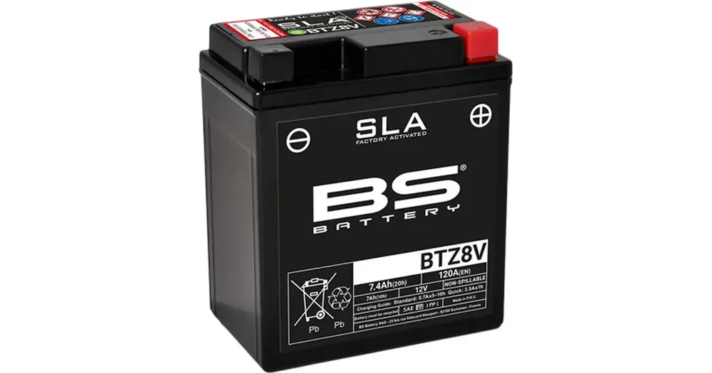 Huoltovapaa akku BS Battery BTZ8V (YTZ8V) 12V 7Ah 113x70x130mm 120CCA Pikatoimitus