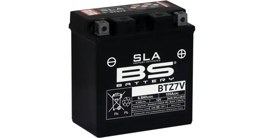 Huoltovapaa akku BS Battery BTZ7V (YTZ7V) 12V 6.5Ah 113x70x121mm 105CCA Viimeinen Mahdollisuus