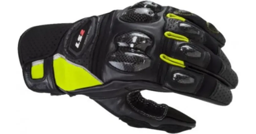 Flash-Tarjous Moottoripyöräkäsineet, kevät, kesä, syksy, LS2 Spark 2 Leather Hi-Vis Yellow