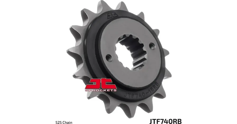 Kausialennus Etuhammasratas 525, 15 hammasta, RB - kumilla päällystetty ketjunohjain, JT Sprockets JTF740