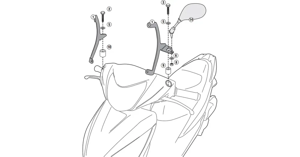 Nopea Toimitus Kappa tuulilasin kiinnityssarja, A1153AK, Honda Vision 50/110