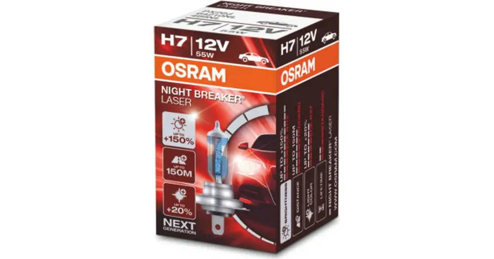 Kampanjahinta H7-polttimo 12V 55W PX26D Osram Night Breaker® Laser (+150 %)