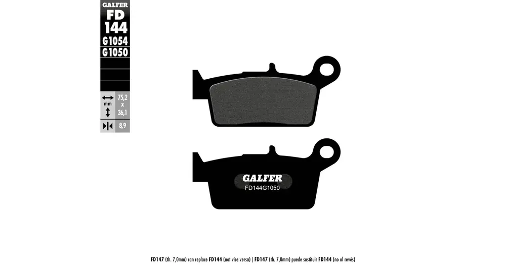 Jarrupalat KH131 puolimetalliset (paksuus 8,9 mm) Galfer FD144G1050 Uusi Malli