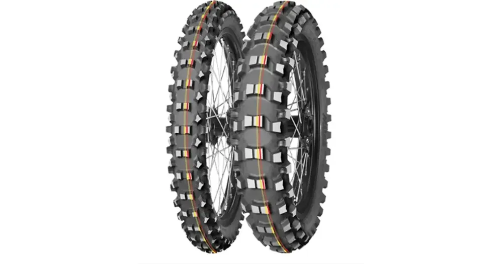 Mitas 70/100-10 TERRA FORCE-MX SM 41J (PUNAINEN-KELTAINEN RAITA) TT takarengas, offroad-moottoripyörän rengas Edullinen Hinta