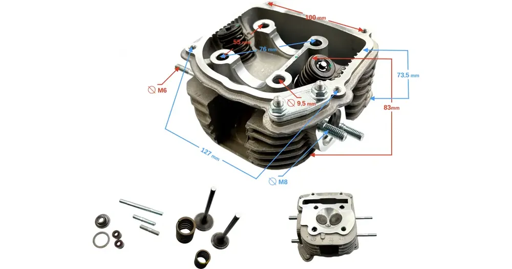 Sylinterikansi, täydellinen, Barton B-Max 125 EFI Nopea Toimitus